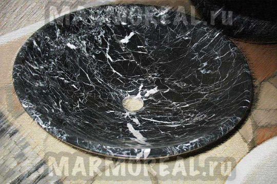 Раковина из мрамора от 400$. 
Материал - мрамор NERO MARQUINA. 
Диаметр - 430 мм. Высота - 120 мм.